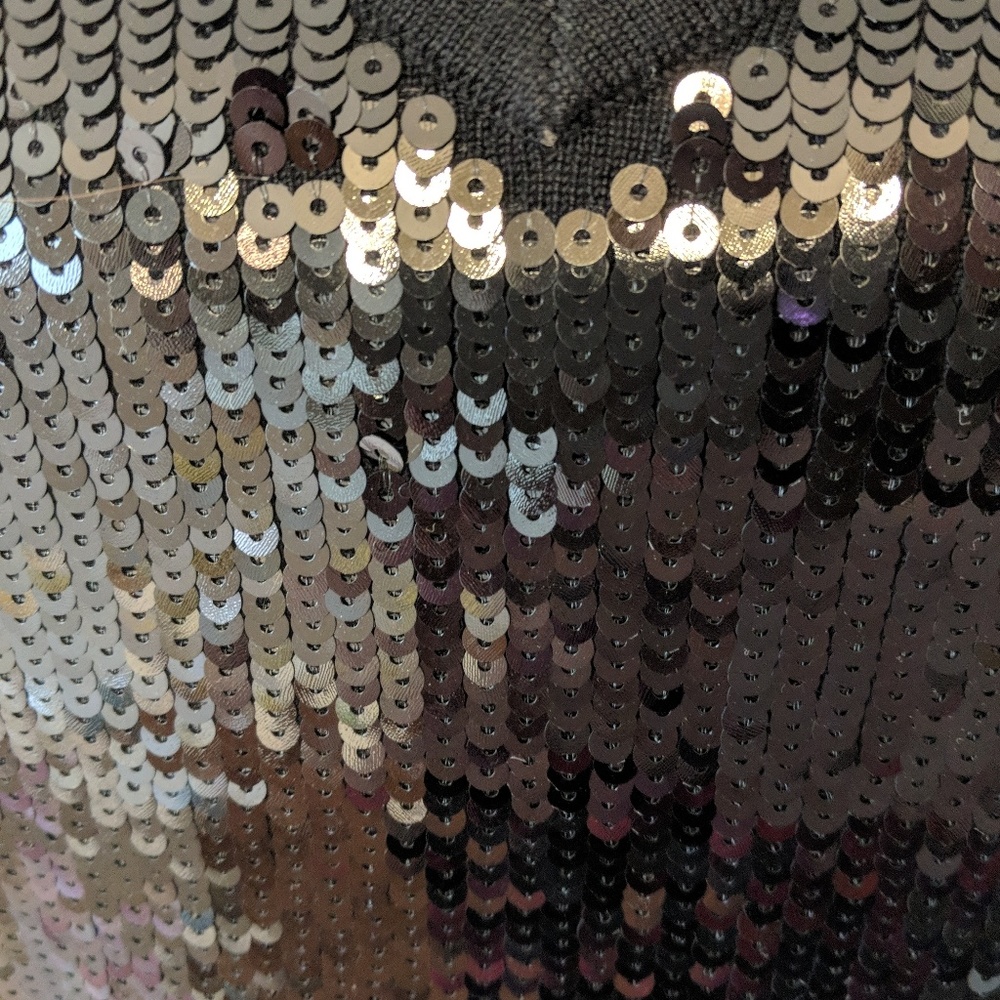 Cyrus Black Sequined Tank Top - Picture 2 of 5
